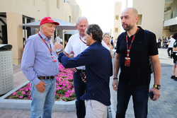 Niki Lauda, Mercedes; Dr. Helmut Marko, Red Bull; Alain Prost, Lotus F1 Team