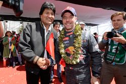 Sébastien Loeb, Peugeot Sport with the president of Bolivia, Evo Morales