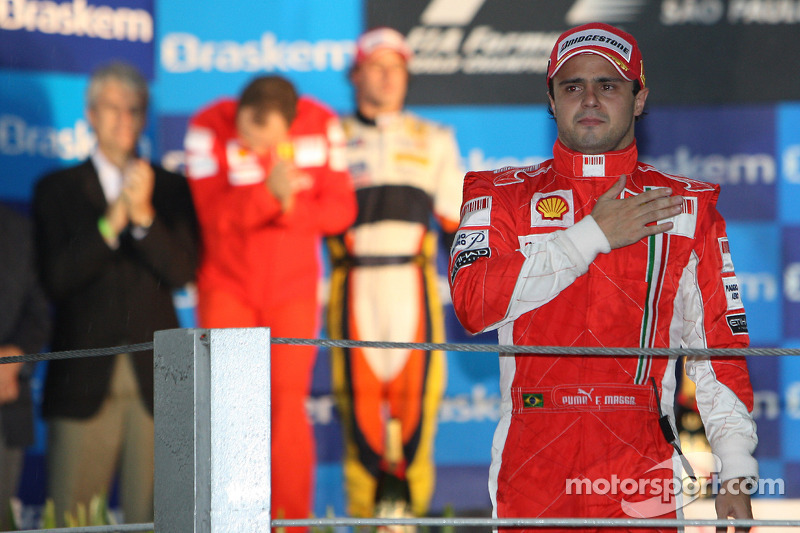 Podium: race winner Felipe Massa