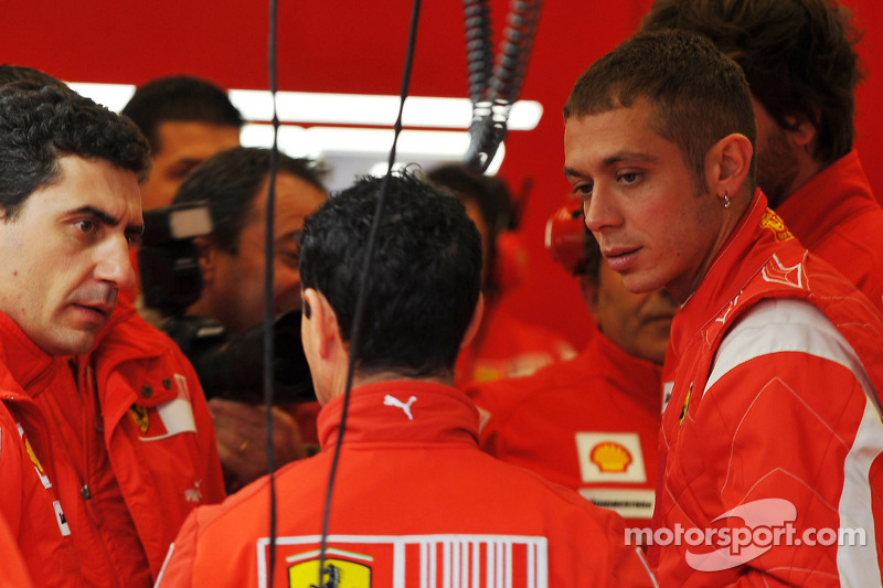 Fiorani 2008: Valentino Rossi met de Ferrari F2008
