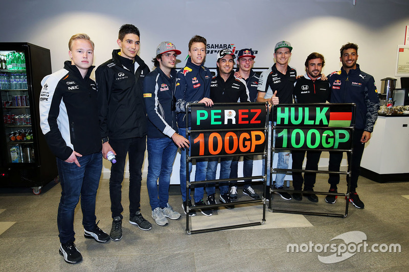 100 GP's voor Perez en Hulk