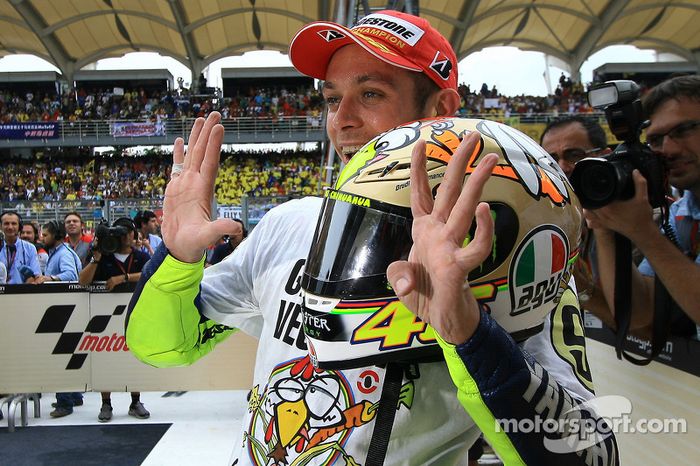 Campeón 2009 de MotoGP  Valentino Rossi, Fiat Yamaha Team celebra