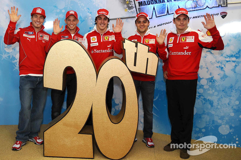 Nicky Hayden, Casey Stoner, Fernando Alonso, Felipe Massa y Giancarlo Fisichella