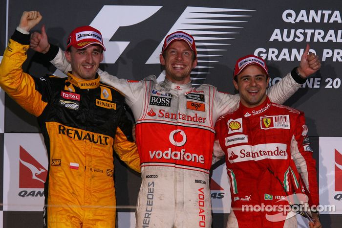 2010: 1. Jenson Button, 2. Robert Kubica, 3. Felipe Massa